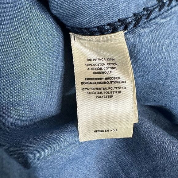 Anthropologie Holding Horses Denim Embroidered Long Sleeve Shirt| Size 4 - Picture 6 of 7